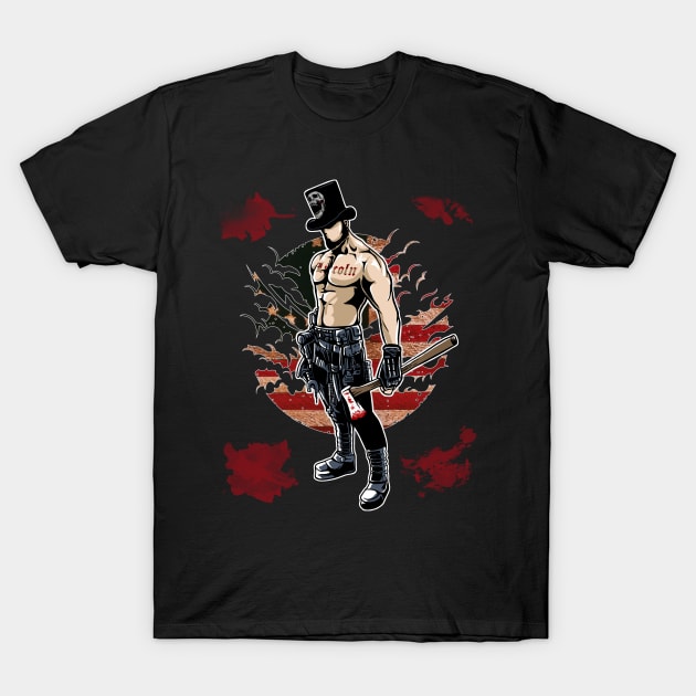 Abraham Lincoln mythical nightmare creature hunter with axe T-Shirt by Stupid Coffee Designs